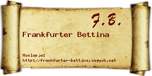 Frankfurter Bettina névjegykártya